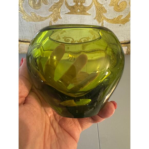 Holmegaard Heart Shaped Maygreen Vase (SIGNED by Lutken)